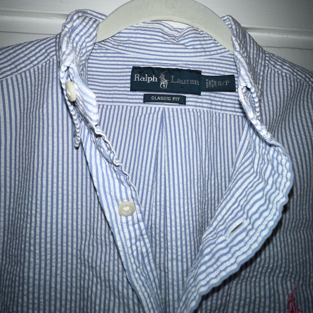 Men’s Rlaph Lauren Classic Fit Seersucker Short-Sleeve Button up